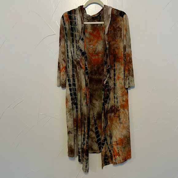 COIN 1904 Hooded Tie Dye Duster EUC L - Picture 1 of 3
